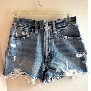 Abercrombie & Fitch Blue Distressed Cuttoff Natural Rise Denim Jean Shorts 26/2